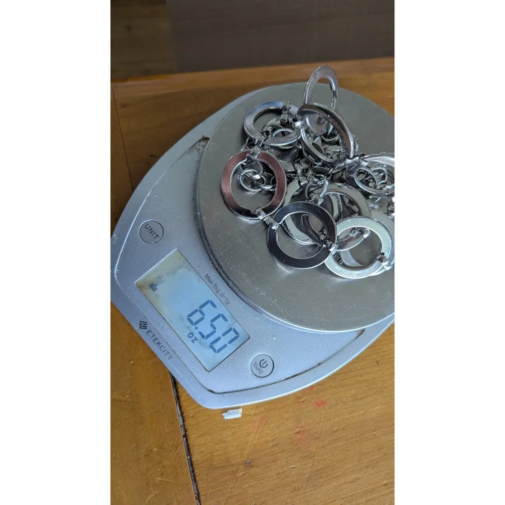 Silver Tone‎ Circle Link Chain Belt Adjustable Lobster Clasp Y2K Retro 40 Inch